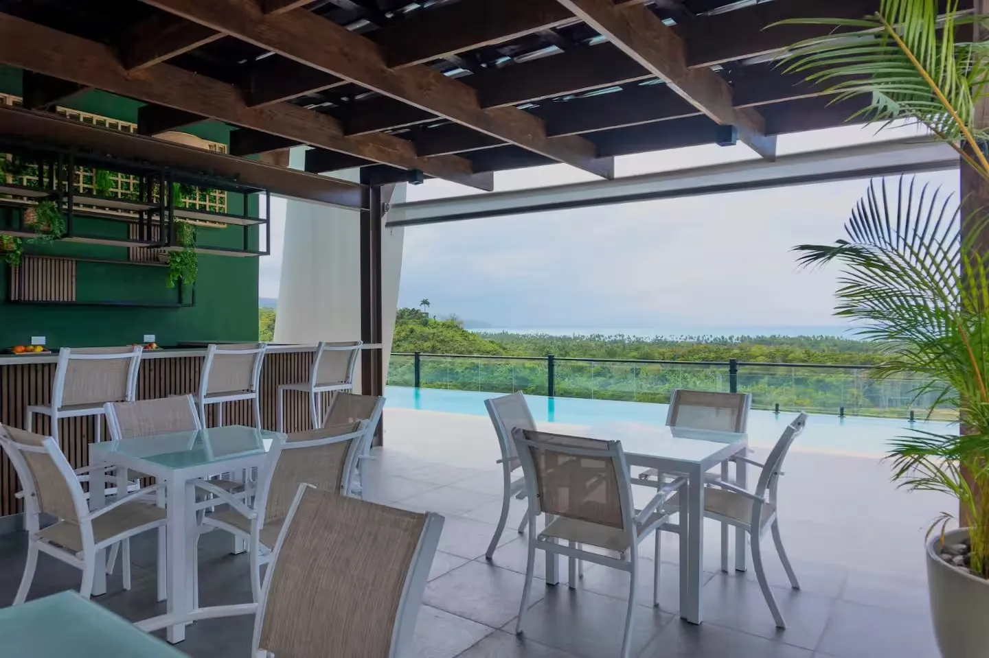 Covered terrace at the shared amenities deck