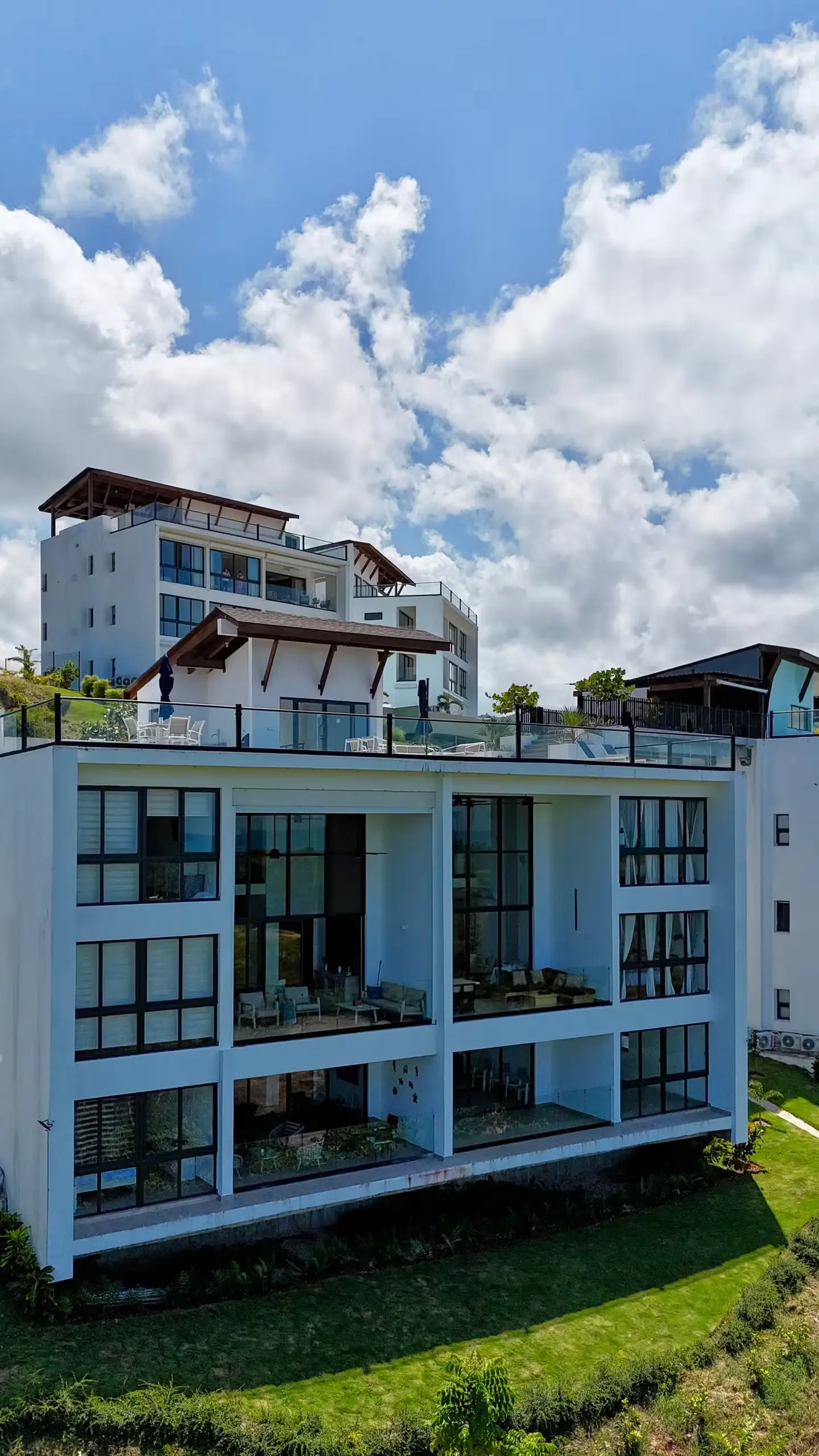 The residence building seen from the grounds