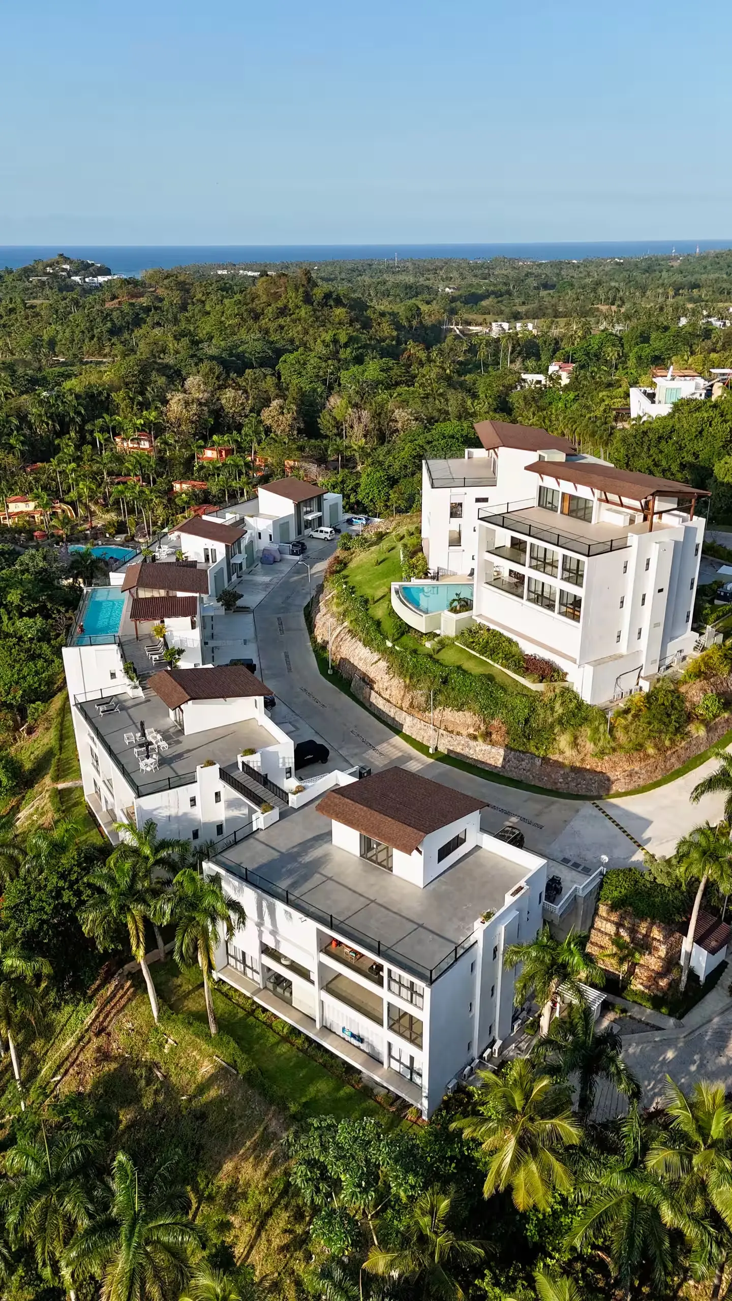 Hillside approach to the residence