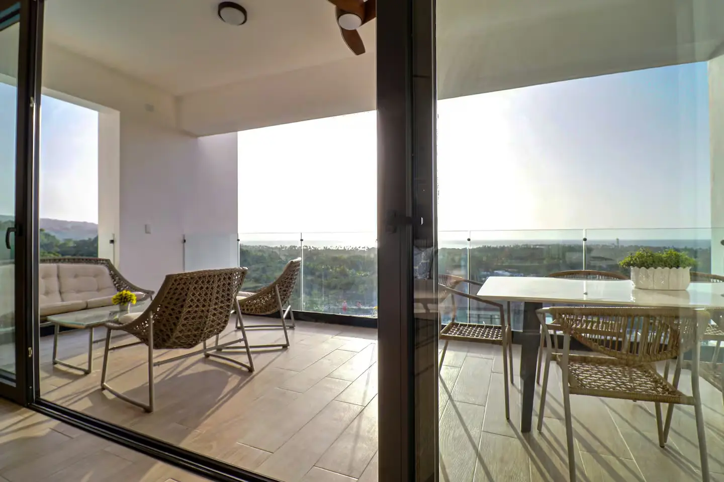 Terrace view from the interior of the residence