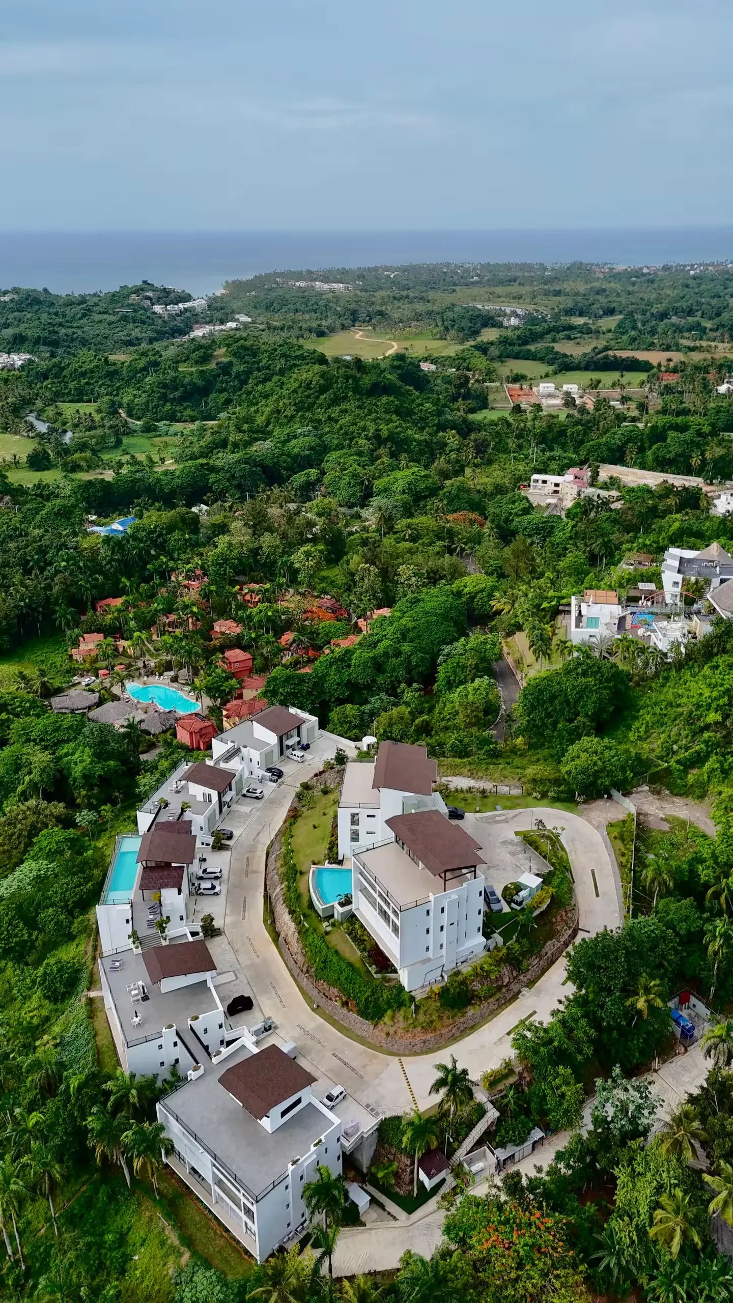 Panoramic view of the coastline from above